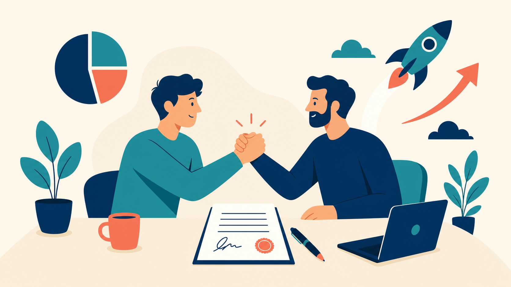Flat illustration tile for Building Your Founding Team & Co-Founder Agreements in Australia