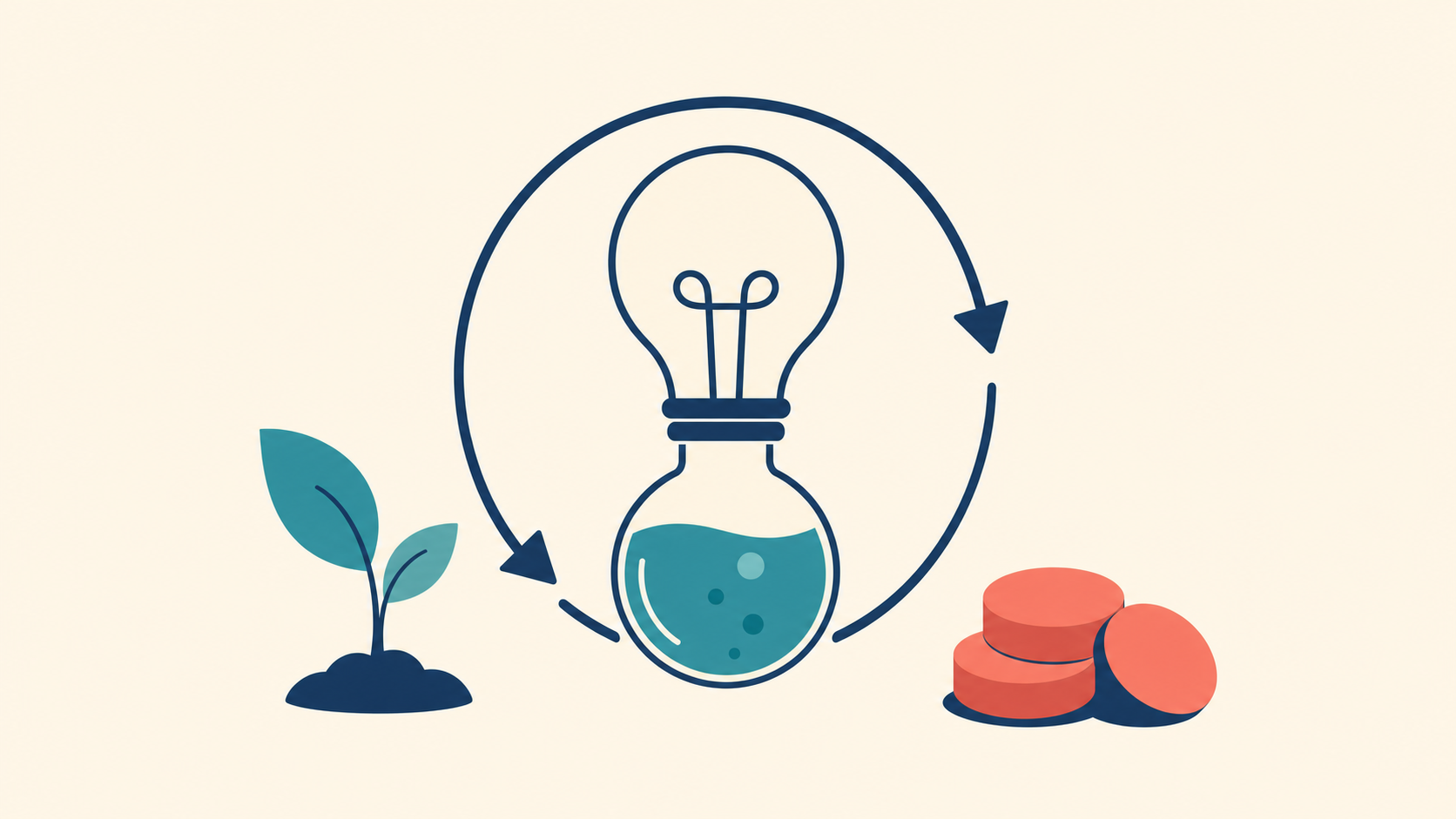 Flat illustration tile for The Founder's Guide to the R&D Tax Incentive (RDTI) in Australia