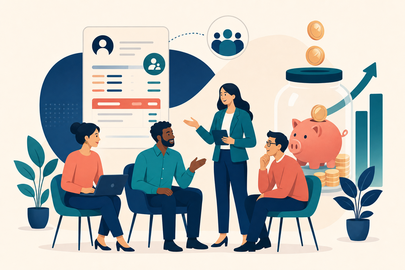 Flat illustration tile for Employment, Payroll & Superannuation: Hiring Your First ANZ Team
