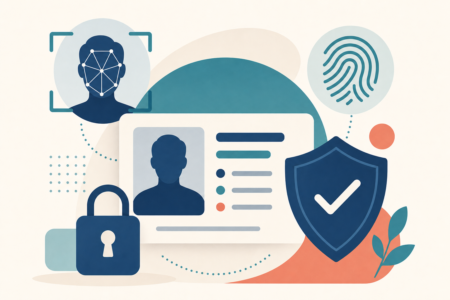 Flat illustration tile for RegTech & Identity Verification Playbook: AML/CTF and Digital ID in ANZ