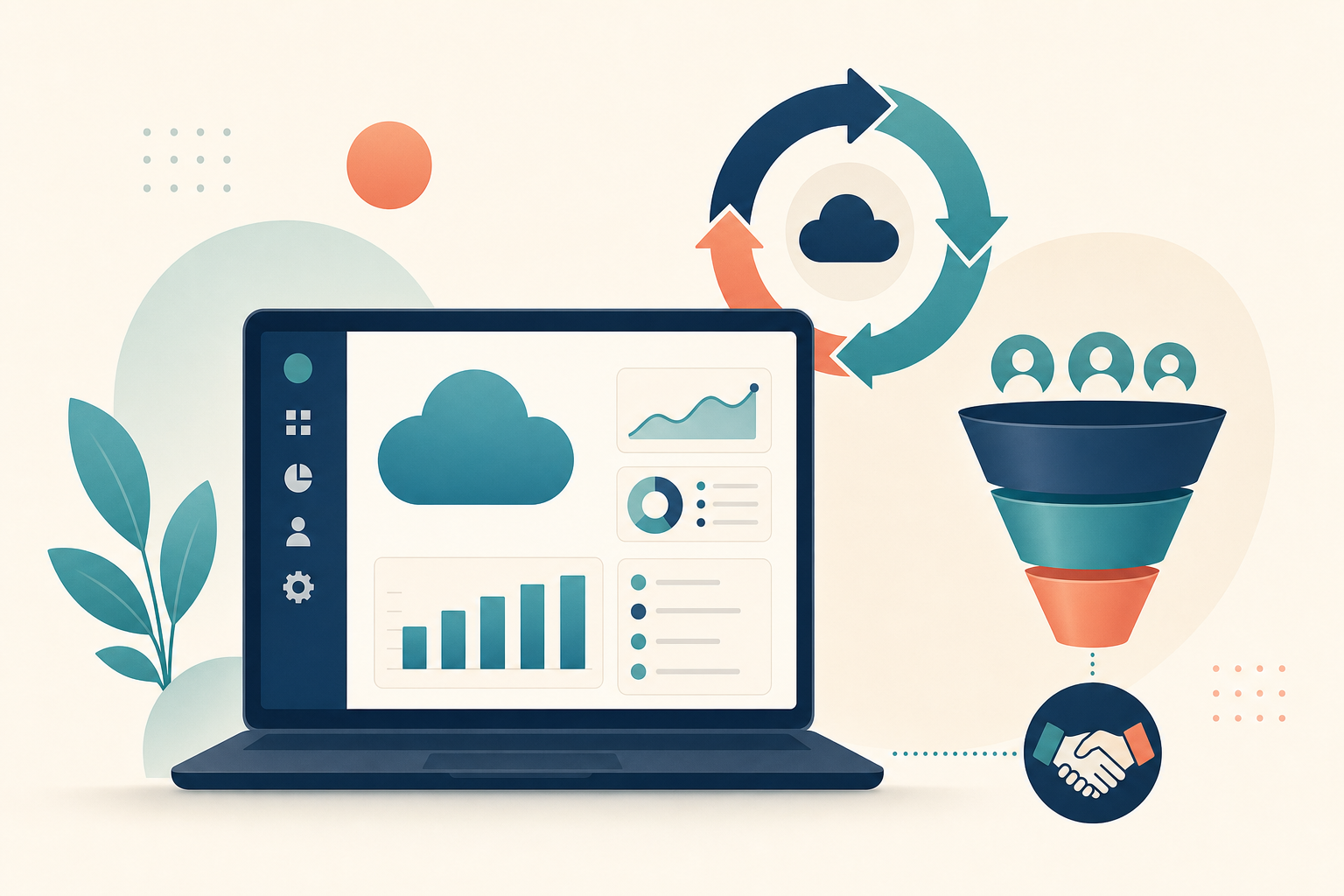 Flat illustration tile for SaaS Go-To-Market Playbook: Selling Software in ANZ